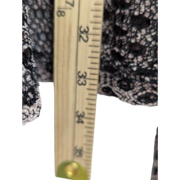 Calessa Peach/Black Eclectic Open-Front Sheer Jacket w/Cascading Ruffle Front L - Picture 5 of 8